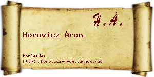 Horovicz Áron névjegykártya