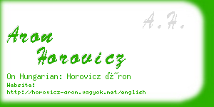 aron horovicz business card